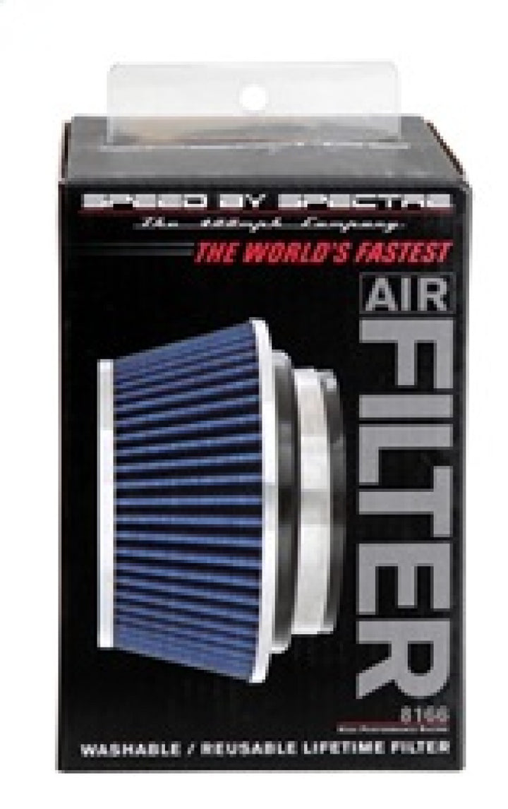 Spectre Adjustable Conical Air Filter 2-1/2in. Tall (Fits 3in. / 3-1/2in. / 4in. Tubes) - Blue - Bull Strap