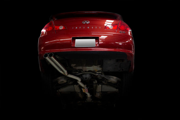 ISR Performance EP (Straight Pipes) Dual Tip Exhaust - 05-06 Infiniti G35 Sedan - Bull Strap