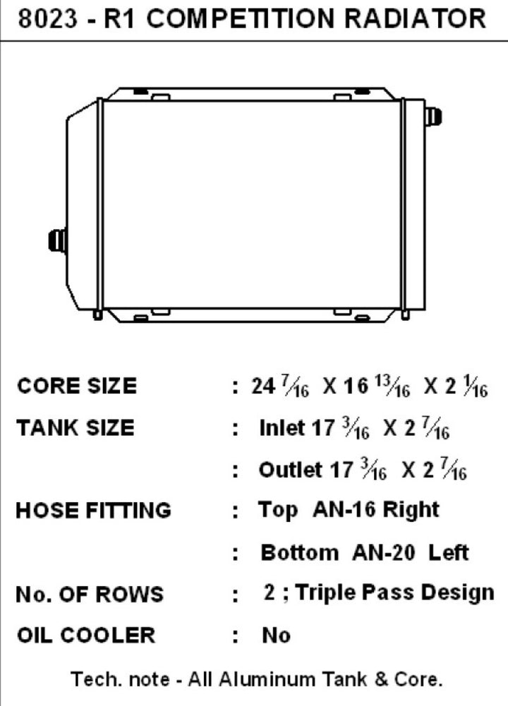 CSF Universal Triple Pass Dual Core Radiator w/AN Fittings - Bull Strap