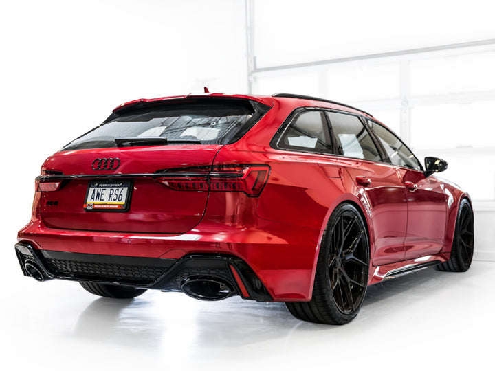 AWE Tuning 21-23 Audi C8 RS6/RS7 SwitchPath Cat-back Exhaust - Diamond Black Tips - Bull Strap