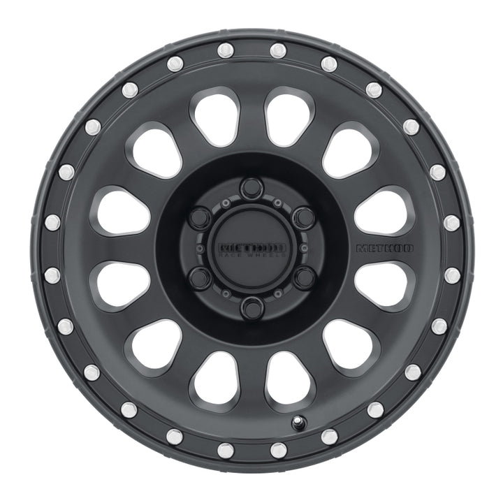 Method MR315 17x9 -12mm Offset 6x5.5 106.25mm CB Matte Black Wheel - Bull Strap