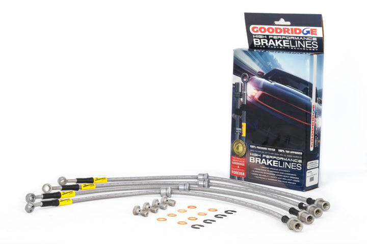 Goodridge 11/92-01 Subaru Impreza (2wd/4wd w/Rear Disc) Stainless Steel Brake Line Kit - Bull Strap