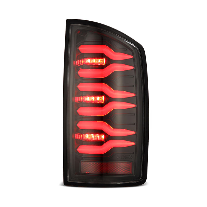 AlphaRex 02-06 Dodge Ram1500/03-06 Dodge Ram 2500/3500 Truck LUXX-Series LED Tail Lights Alpha-Black - Bull Strap