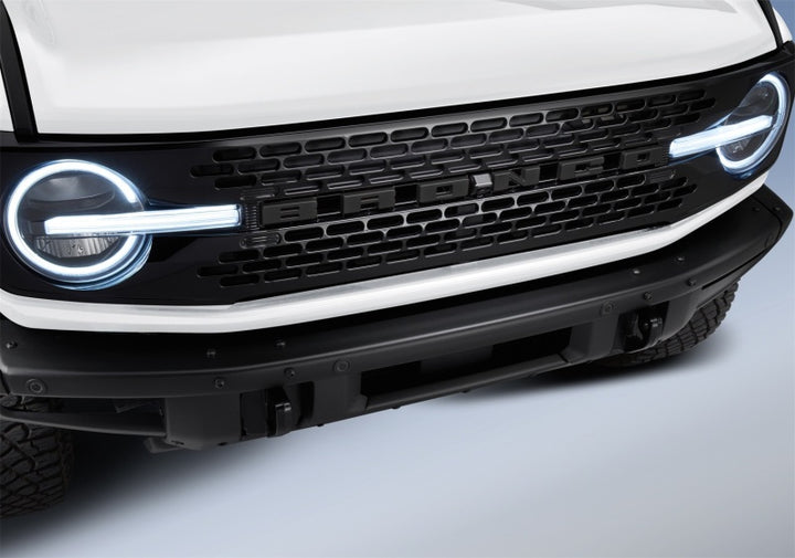 Ford Racing 2021+ Bronco Grille Lettering Overlay Kit - Black - Bull Strap