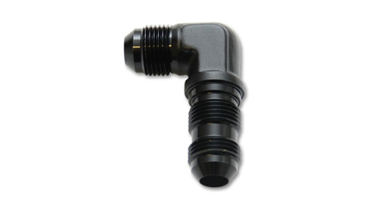 Vibrant -3AN Bulkhead Adapter 90 Degree Elbow Fitting - Anodized Black Only - Bull Strap