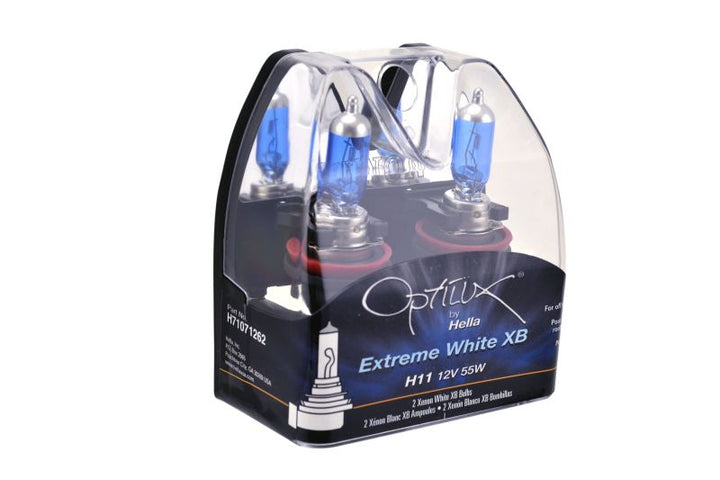 Hella H11 12V 55W Xenon White XB Bulb (Pair) - Bull Strap