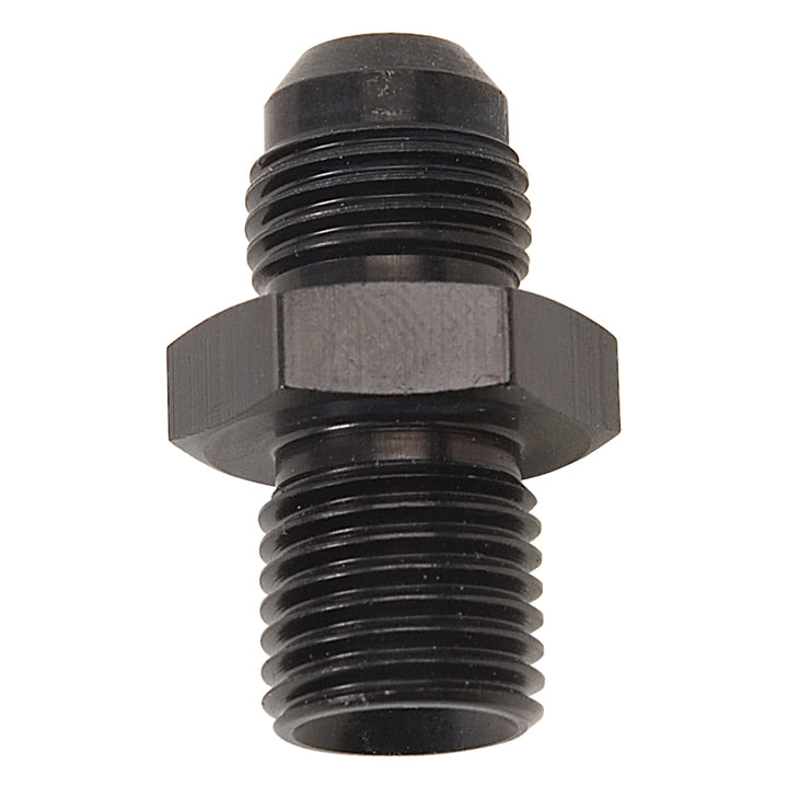Russell Performance -6 AN Flare to 14mm x 1.5 Metric Thread Adapter (Black ) - Bull Strap