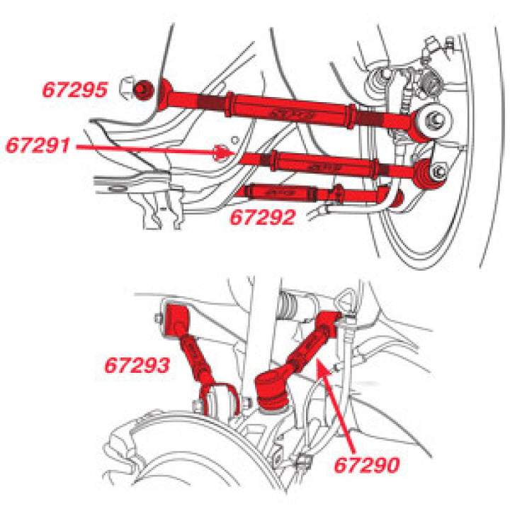 SPC Performance Honda/Acura Rear Adjustable Arms (Set of 5) - Bull Strap