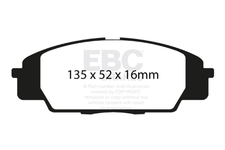 EBC 07-11 Acura CSX (Canada) 2.0 Type S Yellowstuff Front Brake Pads - Bull Strap