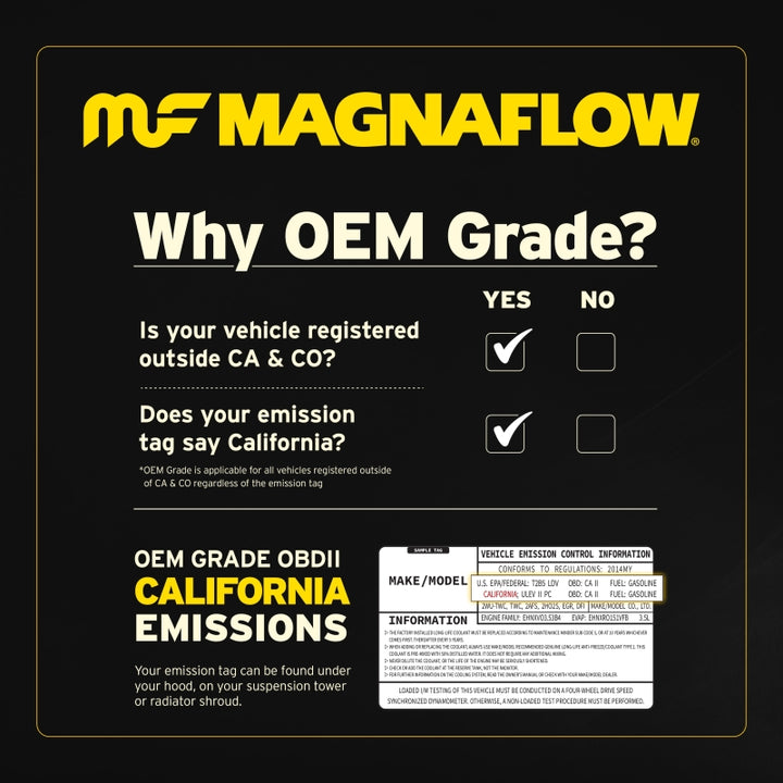 Magnaflow 16-18 Honda Civic L4 OEM Underbody Single Direct Fit Converter - Bull Strap