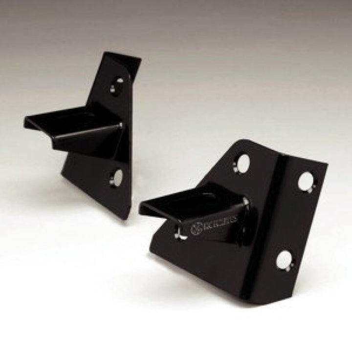 KC HiLiTES 86-95 Jeep YJ Windshield Hinge Light Mount Bracket Set (Pair) - Black - Bull Strap