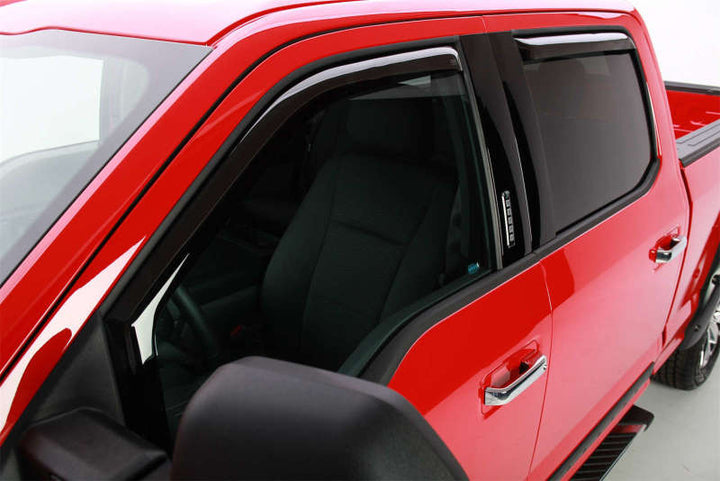 EGR 15-23 Ford F150 Crew Cab In-Channel Window Visors - Set of 4 (573491) - Bull Strap