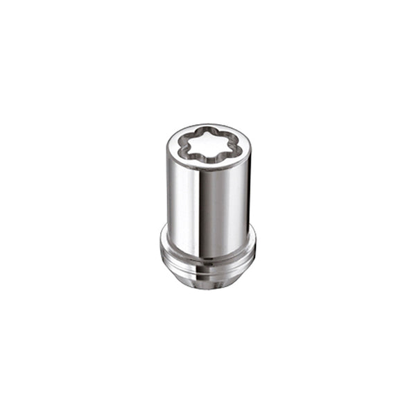 McGard Wheel Lock Nut Set - 4pk. (Tuner / Cone Seat) M12X1.25 / 13/16 Hex / 1.24in. Length - Chrome - Bull Strap