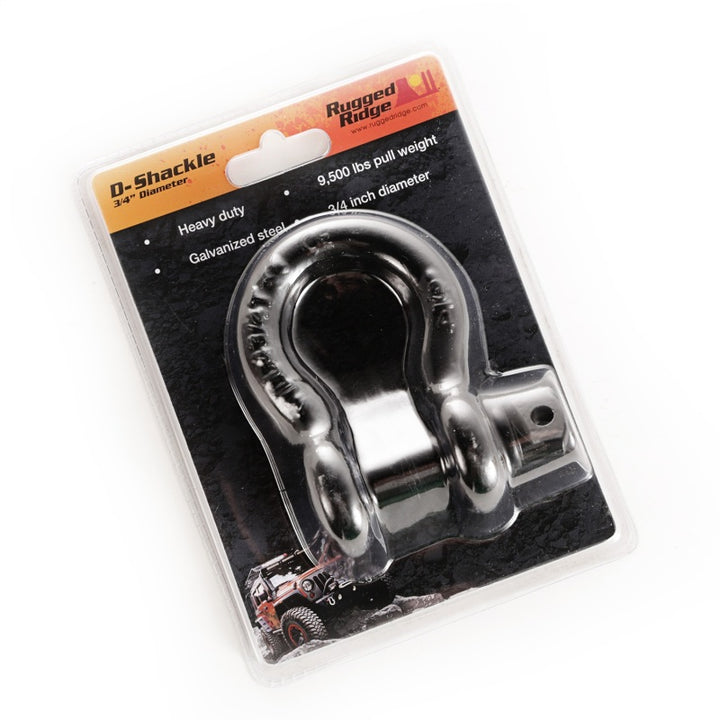 Rugged Ridge Black 9500lb 3/4in D-Ring - Bull Strap