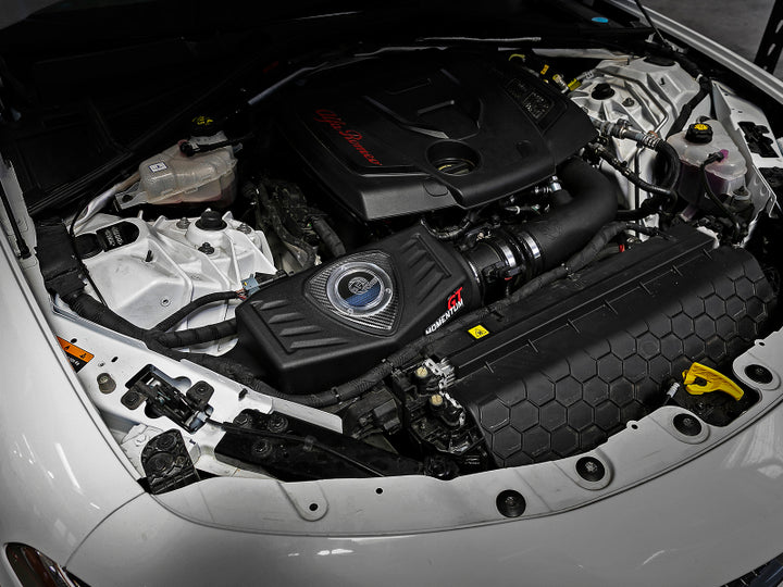 aFe Momentum GT Pro 5R Cold Air Intake System 2017 Alfa Romeo Giulia I4 2.0L (t) - Bull Strap