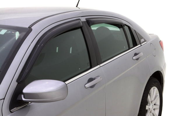 AVS 07-10 Chrysler Sebring Ventvisor Outside Mount Window Deflectors 4pc - Smoke - Bull Strap