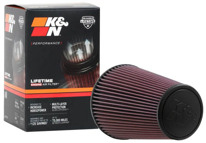 K&N Universal Clamp-On Air Filter 6in FLG / 7-1/2in B / 4-1/2in T / 9in H - Bull Strap