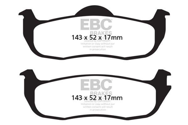EBC 04-05 Infiniti QX56 5.6 Yellowstuff Rear Brake Pads - Bull Strap