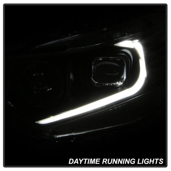 xTune 09-14 Acura TSX Projector Headlights - Light Bar DRL - Black (PRO-JH-ATSX09-LB-BK) - Bull Strap