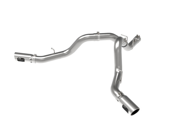aFe Large Bore-HD 4in 409SS DPF-Back Exhaust System w/Polished Tips 20 GM Diesel Trucks V8-6.6L - Bull Strap