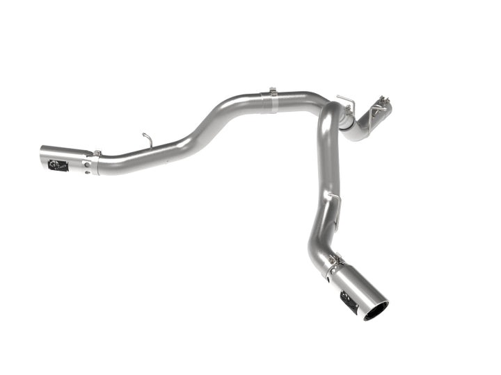 aFe Large Bore-HD 4in 409SS DPF-Back Exhaust System w/Polished Tips 20 GM Diesel Trucks V8-6.6L - Bull Strap