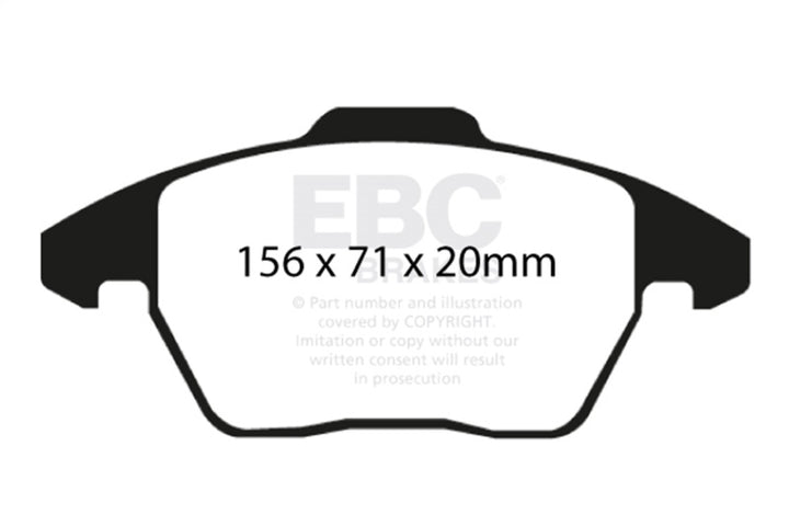EBC 06-13 Audi A3 2.0 Turbo (Girling rear caliper) Yellowstuff Front Brake Pads - Bull Strap