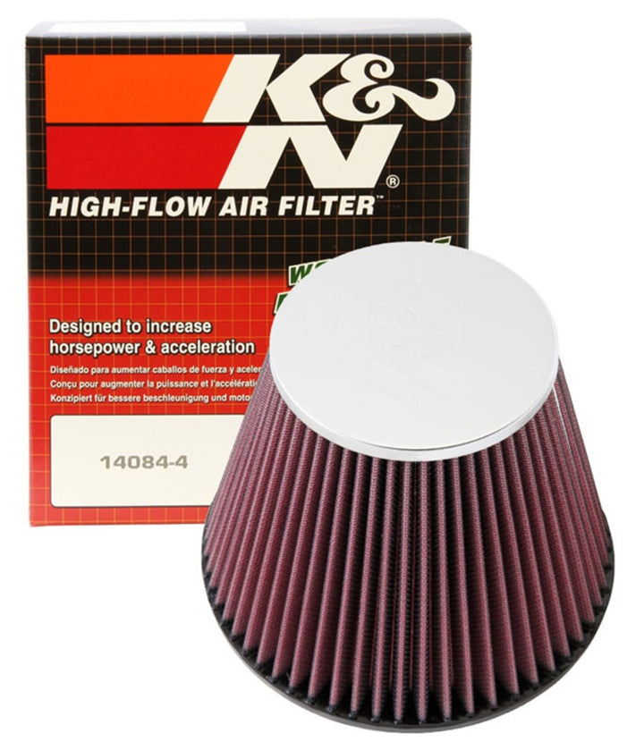 K&N Round Tapered Universal Air Filter 6in Flange ID x 7.5in Base OD x 4.5in Top OD x 6in H - Bull Strap