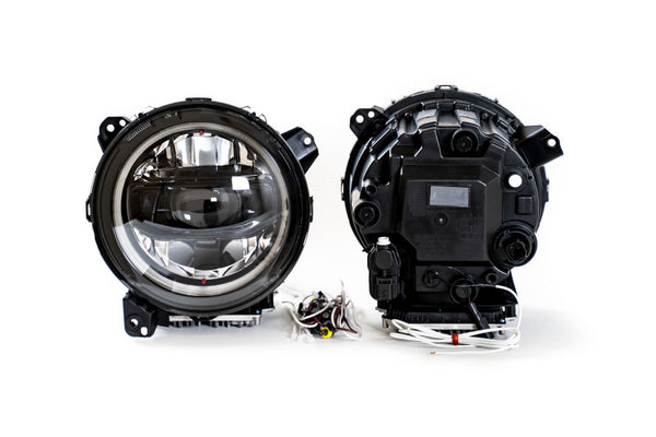 DV8 Offroad 18-22 Jeep Gladiator Wrangler LED Projector Headlights - Bull Strap