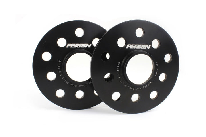 PERRIN Subaru/Toyota/Scion 7mm Wheel Spacers (Slip-On Style With Studs) 5x114.3/5x100 56mm CB - Pair - Bull Strap