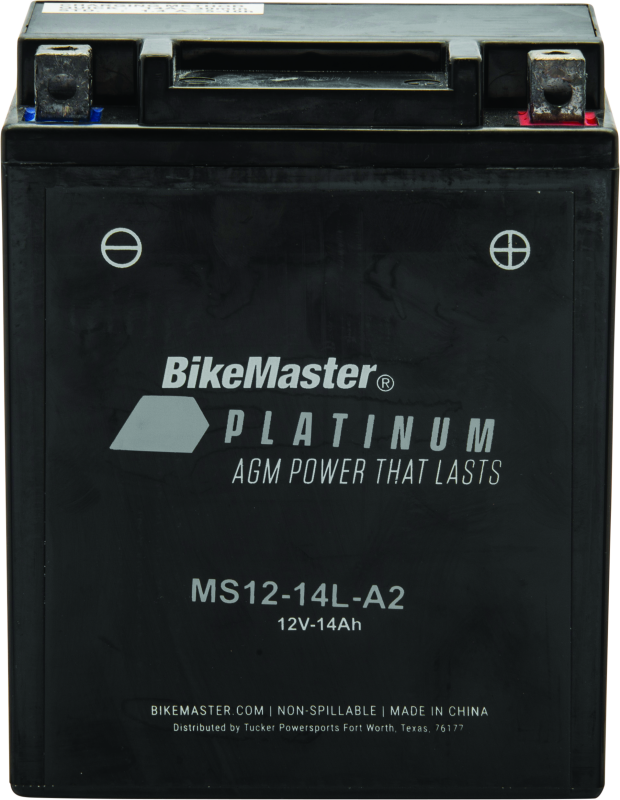 BikeMaster AGM Battery - MS12-14L-A2 - Bull Strap
