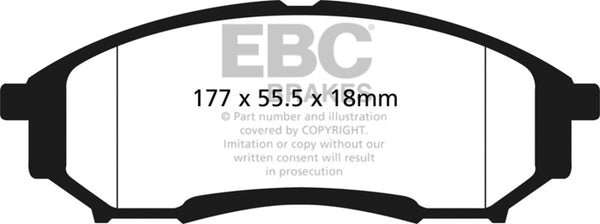 EBC 05-07 Ford F250 (inc Super Duty) 5.4 (2WD) Extra Duty Rear Brake Pads - Bull Strap