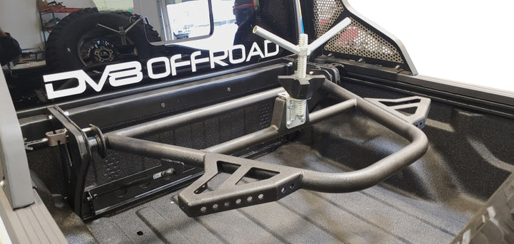 DV8 Offroad 2019+ Jeep Gladiator In-Bed Adjustable Tire Carrier - Bull Strap