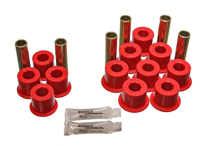 Energy Suspension Rear Spring Bushing Set - Red - Bull Strap