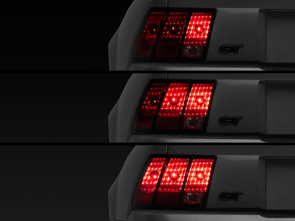 Raxiom 96-04 Ford Mustang Excluding 99-01 Cobra Sequential Tail Light Kit (Plug-and-Play Harness) - Bull Strap