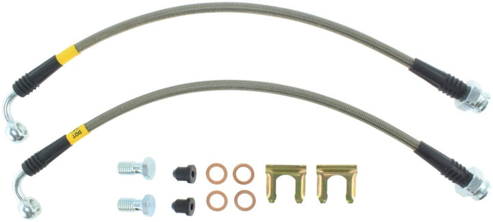 StopTech 06-09 Pontiac Solstice Stainless Steel Front Brake Line Kit - Bull Strap