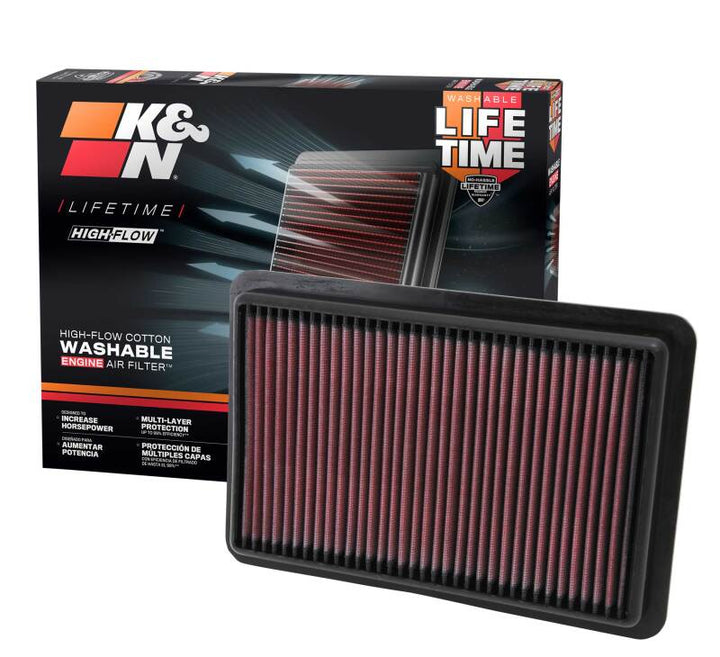 K&N Replacement Air Filter 12-13 Mazda 3 Skyactiv 2.0L / 13-14 Mazda CX-5 2.0L / 14 Mazda 6 2.5L - Bull Strap