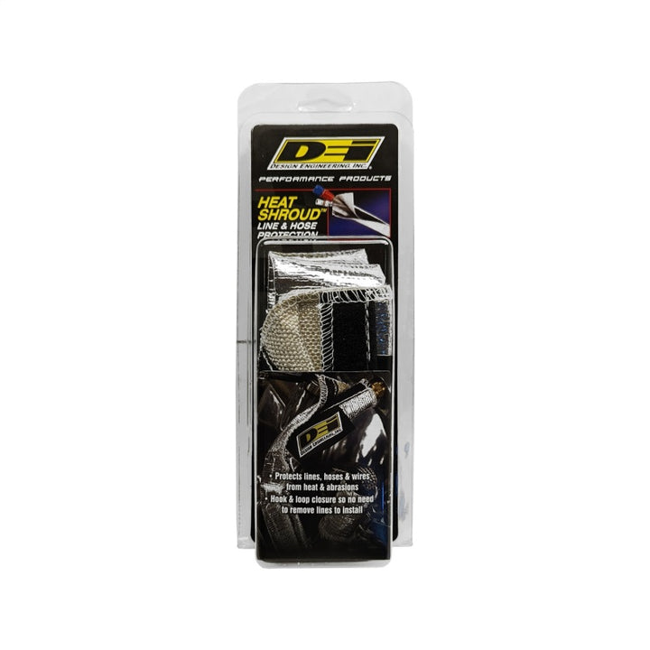DEI Heat Shroud 1in I.D. x 3ft - Aluminized Sleeving - Hook and Loop Edge - Bull Strap