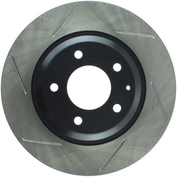 StopTech Power Slot 2003+ Mazda RX8 Slotted Right Rear Rotor - SPORT SUSPENSION ONLY - Bull Strap