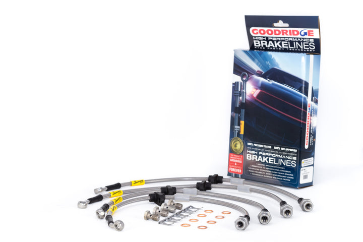 Goodridge 99-00 Honda Civic Si (w/Rear Disc) Stainless Steel Brake Line Kit - Bull Strap
