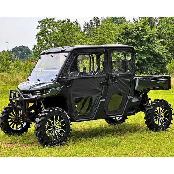 Seizmik 16-24 Can-Am HD10 Defender Max Rear Framed Soft Door Kit - Bull Strap