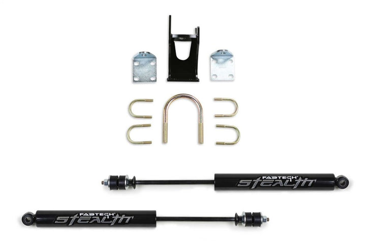 Fabtech 05-21 Ford F250/350 4WD Dual Stealth Steering Stabilizer Kit - Opposing Style - Bull Strap