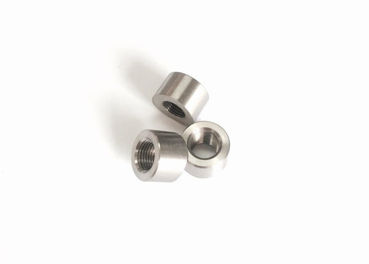 Ticon Industries 1/8in NPT Titanium Sensor Bung 1.5in to 5in Tubing - Coped End - Bull Strap