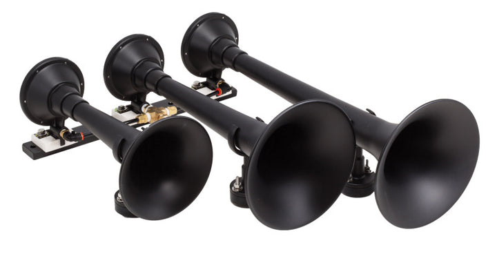 Kleinn Black Triple Horn/ 18.25In/ 14.75In/10In - XCR2.0 Coated Spun Steel - Bull Strap
