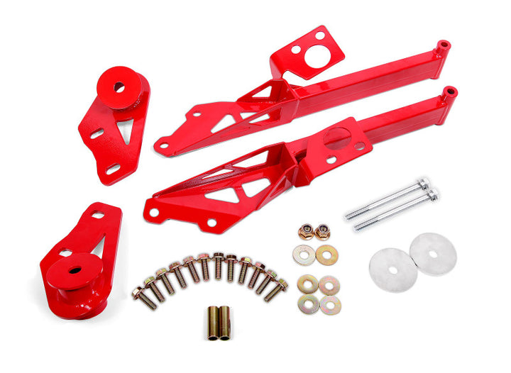 BMR Suspension 15-18 Ford Mustang S550 IRS Subframe Support Brace (Red) - Bull Strap