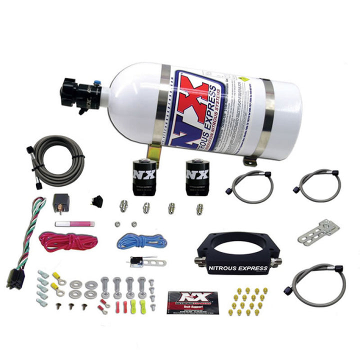 Nitrous Express GM LS 90mm Nitrous Plate Kit (50-400HP) w/10lb Bottle - Bull Strap