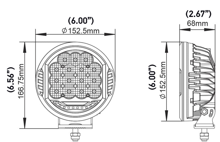 Hella 500 LED Driving Lamp - Single - Bull Strap