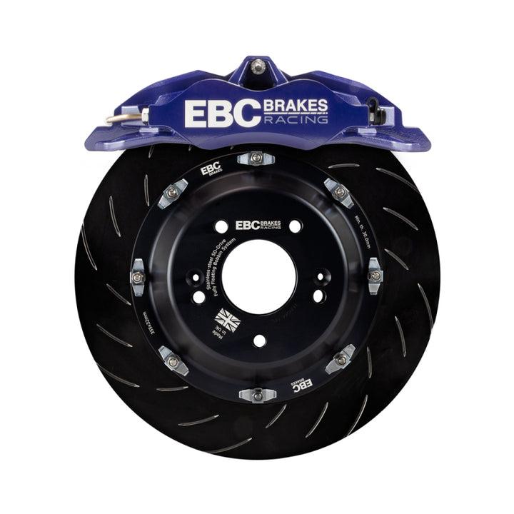 EBC Racing 12-21 Subaru BRZ/Toyota GT86 Blue Apollo-4 Calipers 330mm Rotors Front Big Brake Kit - Bull Strap