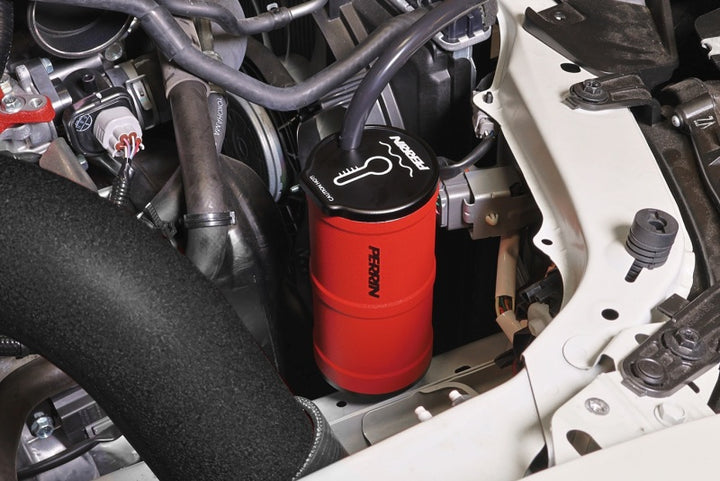 PERRIN 02-25 Subaru WRX / 04-21 STI / 13-25 BRZ/GR86/FRS/86 Coolant Overflow Tank - Red - Bull Strap