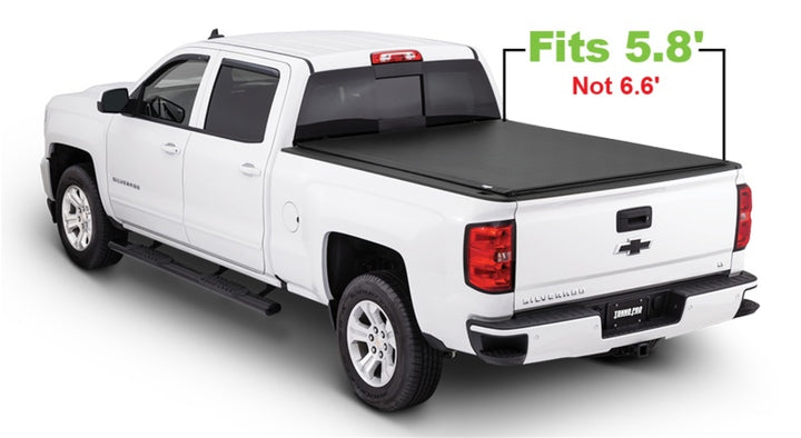Tonno Pro 14-19 Chevy Silverado 1500 5.8ft Fleetside Lo-Roll Tonneau Cover - Bull Strap