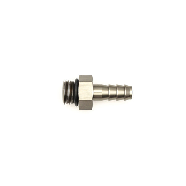 DeatschWerks 6AN ORB Male To 5/16in. Male Triple Barb Fitting (Incl. O-Ring) - Bull Strap